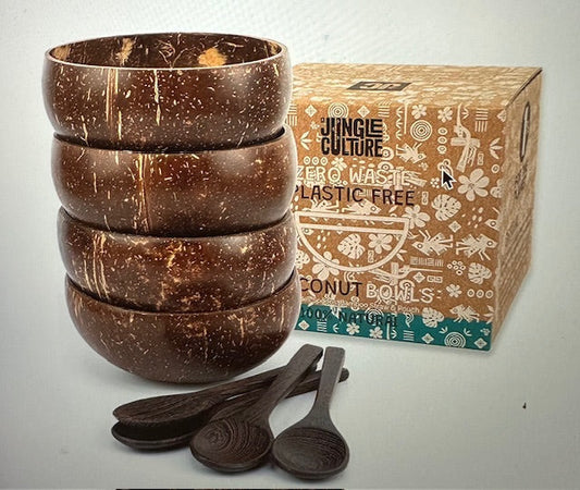 Eat in Style with Jungle Culture Coconut Bowls & Spoons Set